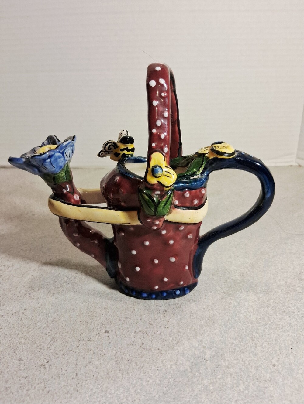 Vintage 2000 Blue Sky Heather Goldminic Watering Can With Butterfly